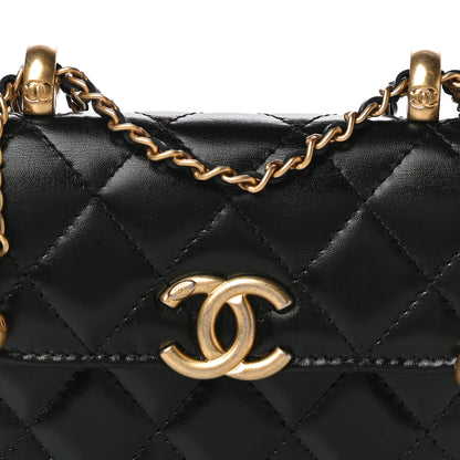 Chanel Calfskin Quilted Perfect Fit Coin Purse With Chain Black 8 of 12