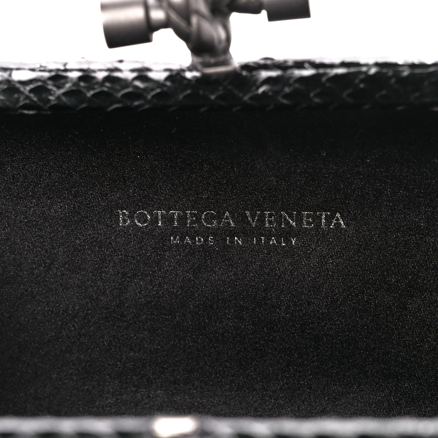 Satin Intreccio Impero Ayers Knot Clutch Black