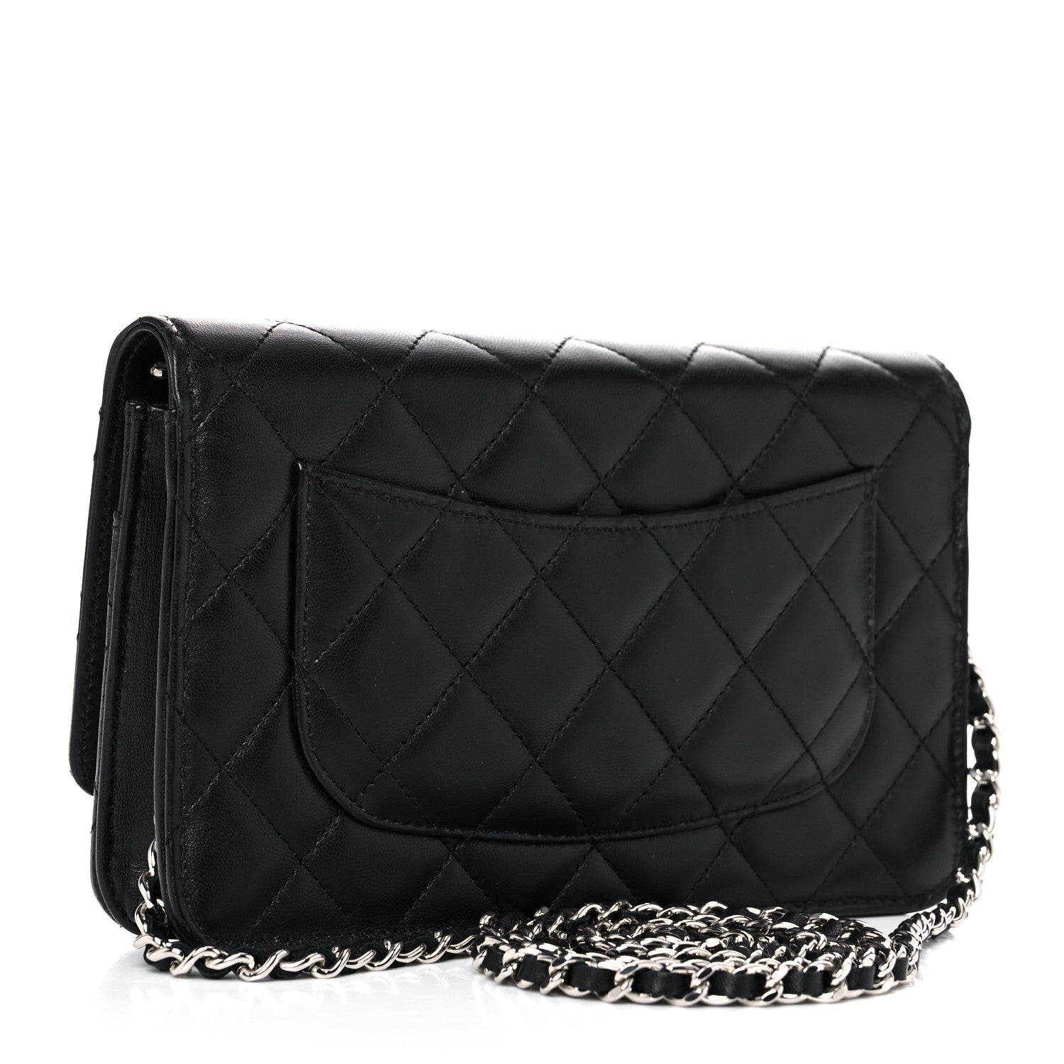 Chanel Lambskin Quilted Wallet On Chain WOC Black 3 of 14