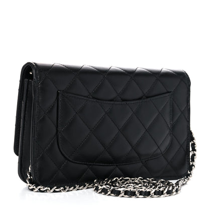 Chanel Lambskin Quilted Wallet On Chain WOC Black 3 of 14