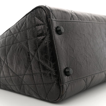 Christian Dior Crinkled Calfskin Large Lady D-Sire Tote Black 9 of 10