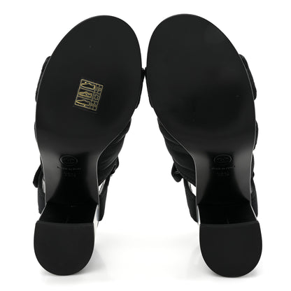 Chanel Fabric Metal CC Logo Sandals 36.5 Black 5 of 12