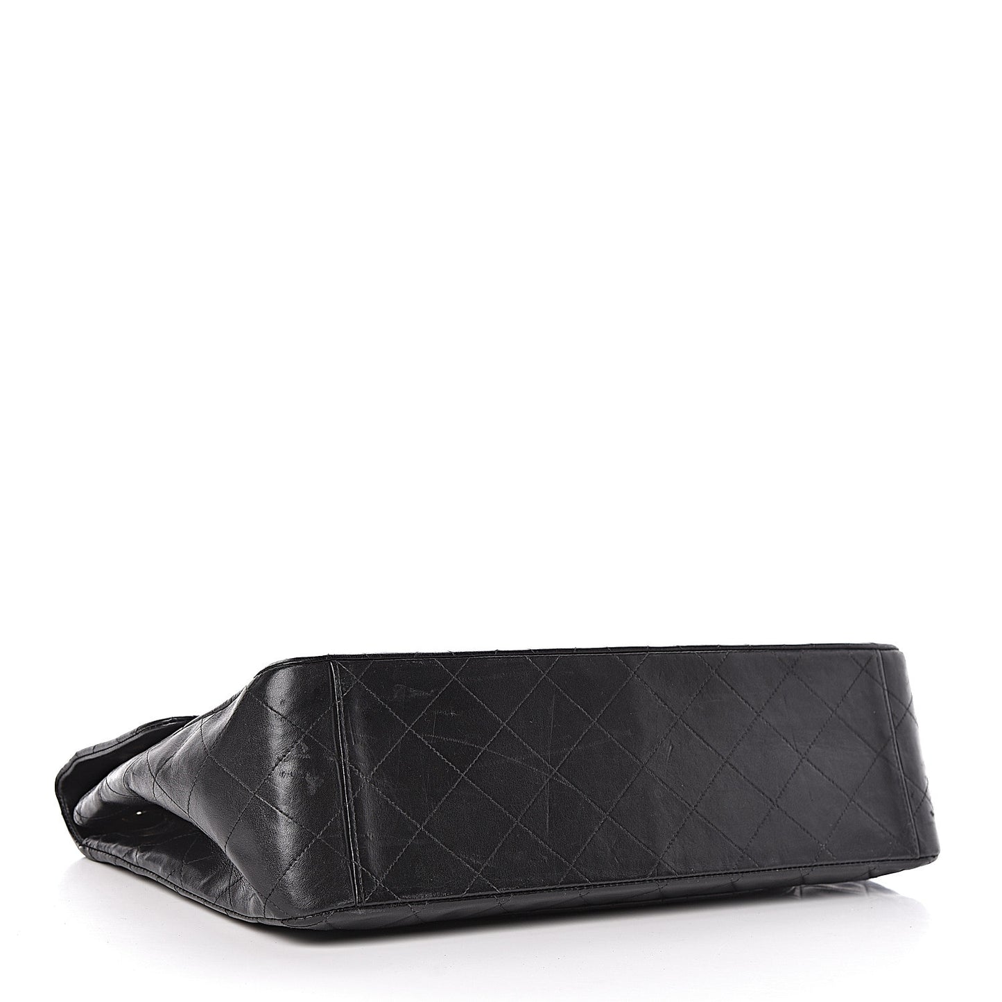 Lambskin Quilted XL Jumbo Single Flap Black