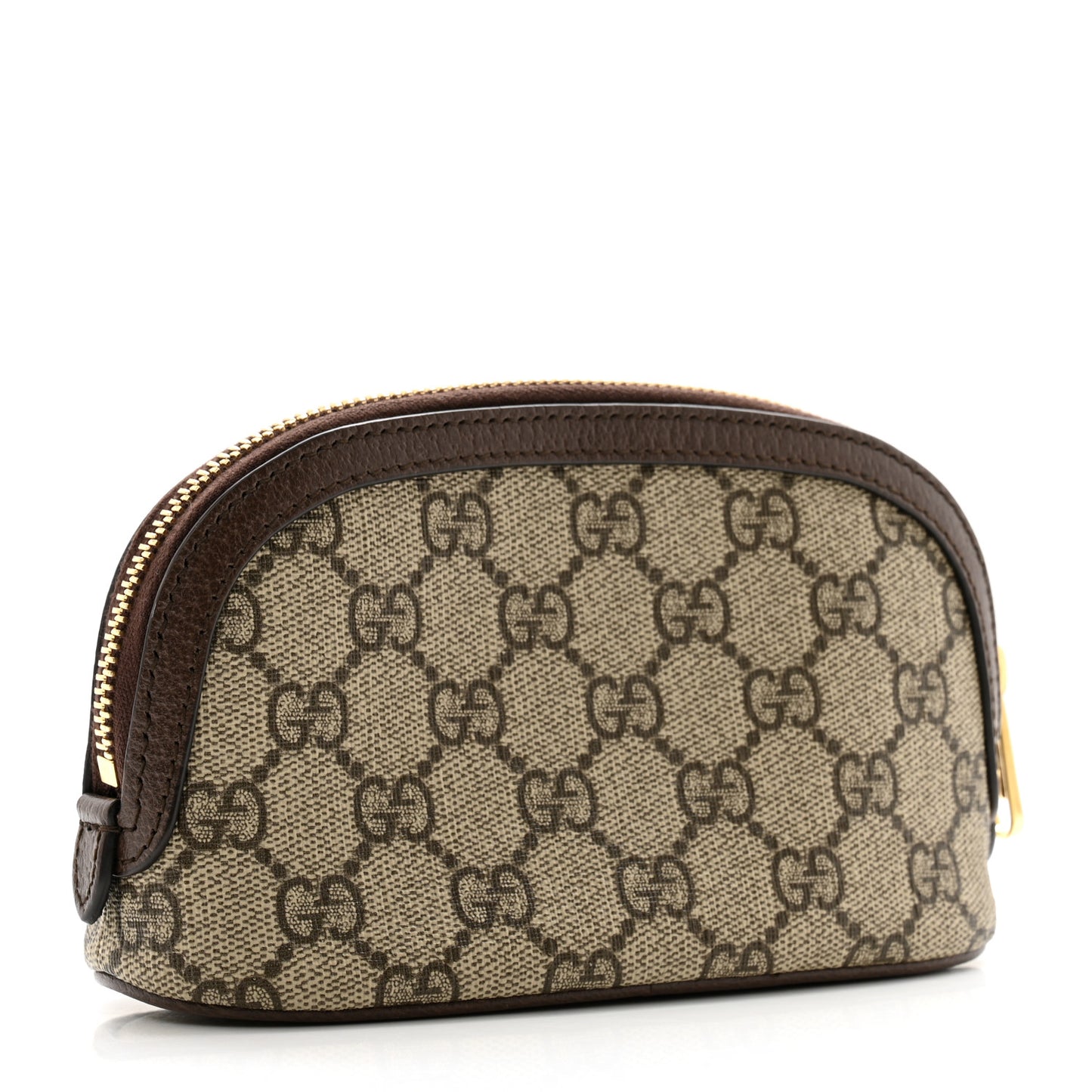 GG Supreme Monogram Textured Calfskin Web Medium Ophidia Cosmetic Case Beige Ebony New Acero
