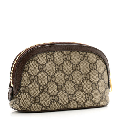 Gucci GG Supreme Monogram Textured Calfskin Web Medium Ophidia Cosmetic Case Beige Ebony New Acero 3 of 7