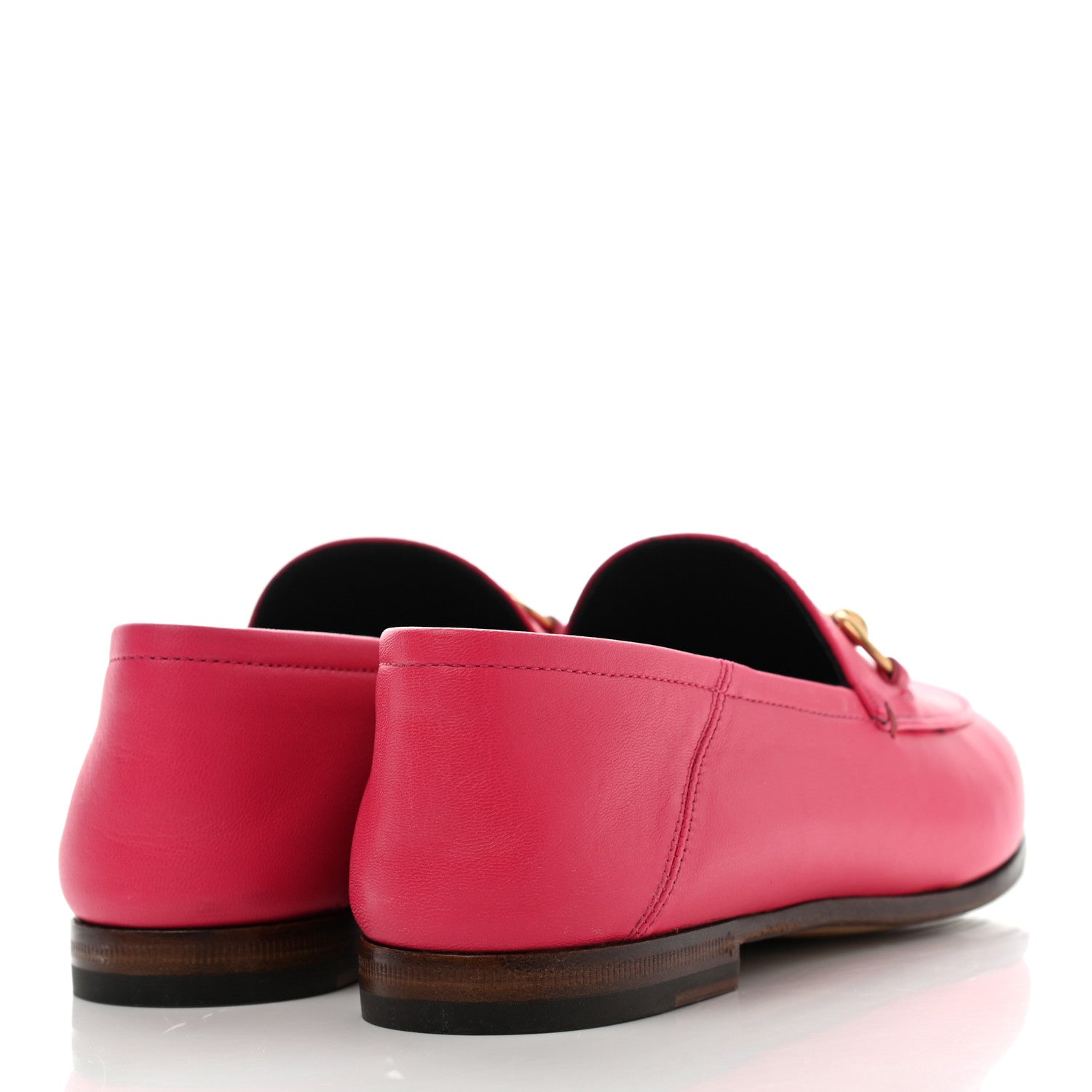 Gucci Lambskin Womens Brixton Horsebit Loafers 35.5 Hot Pink 4 of 13