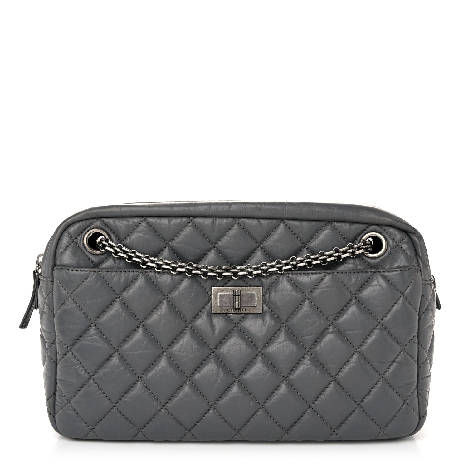 Chanel Aged Calfskin Quilted Medium Reissue Camera Case Grey 1 of 11