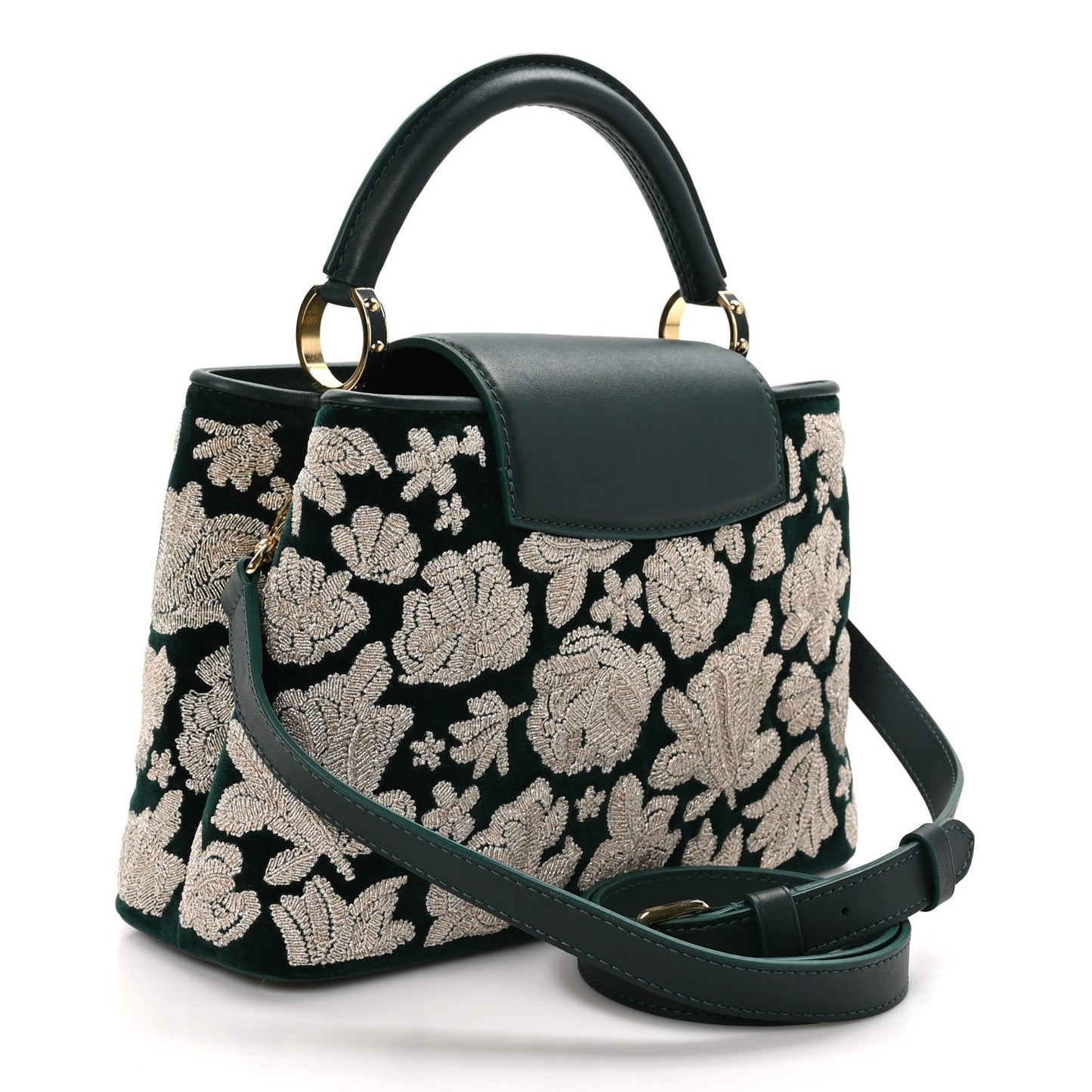 Velvet Embroidery Capucines BB Green