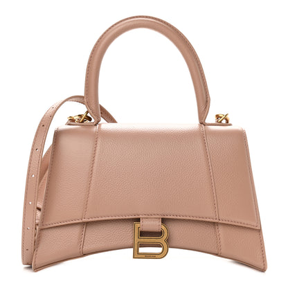 Balenciaga Grained Calfskin Small Hourglass Top Handle Bag Nude Beige 1 of 9