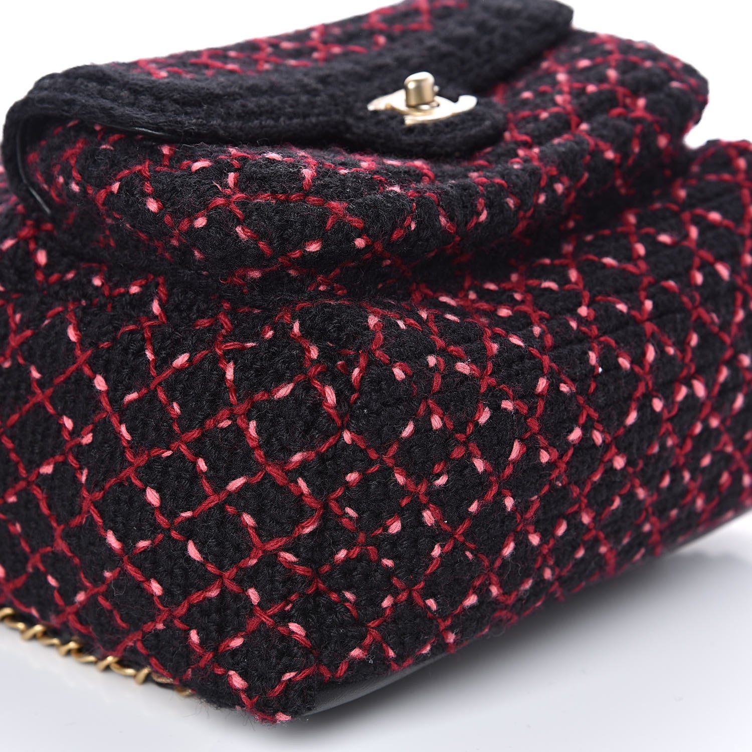 Chanel Knit Quilted Backpack Black Burgundy 8 of 12