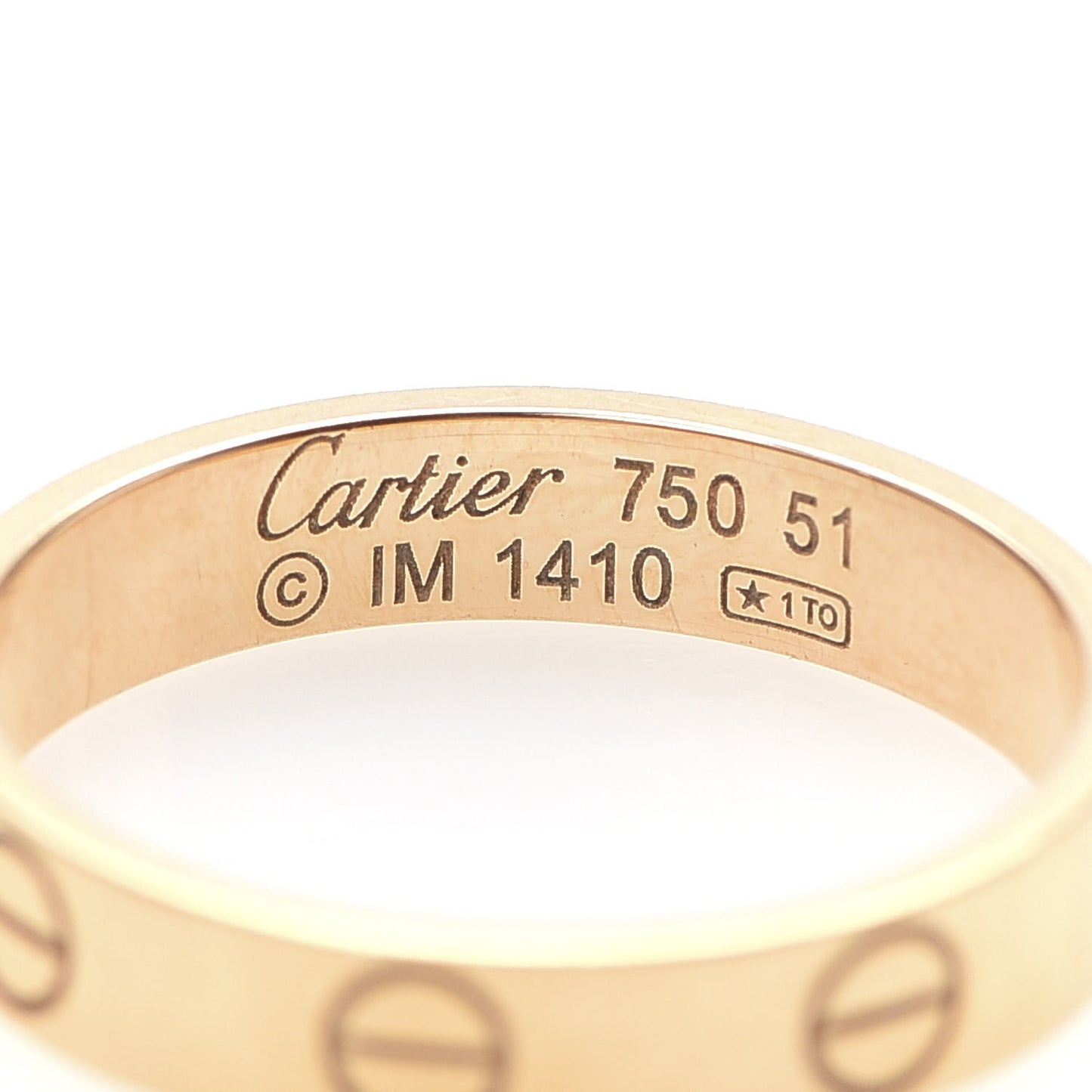 18K Yellow Gold 3.5mm LOVE Wedding Band Ring 51 5.75