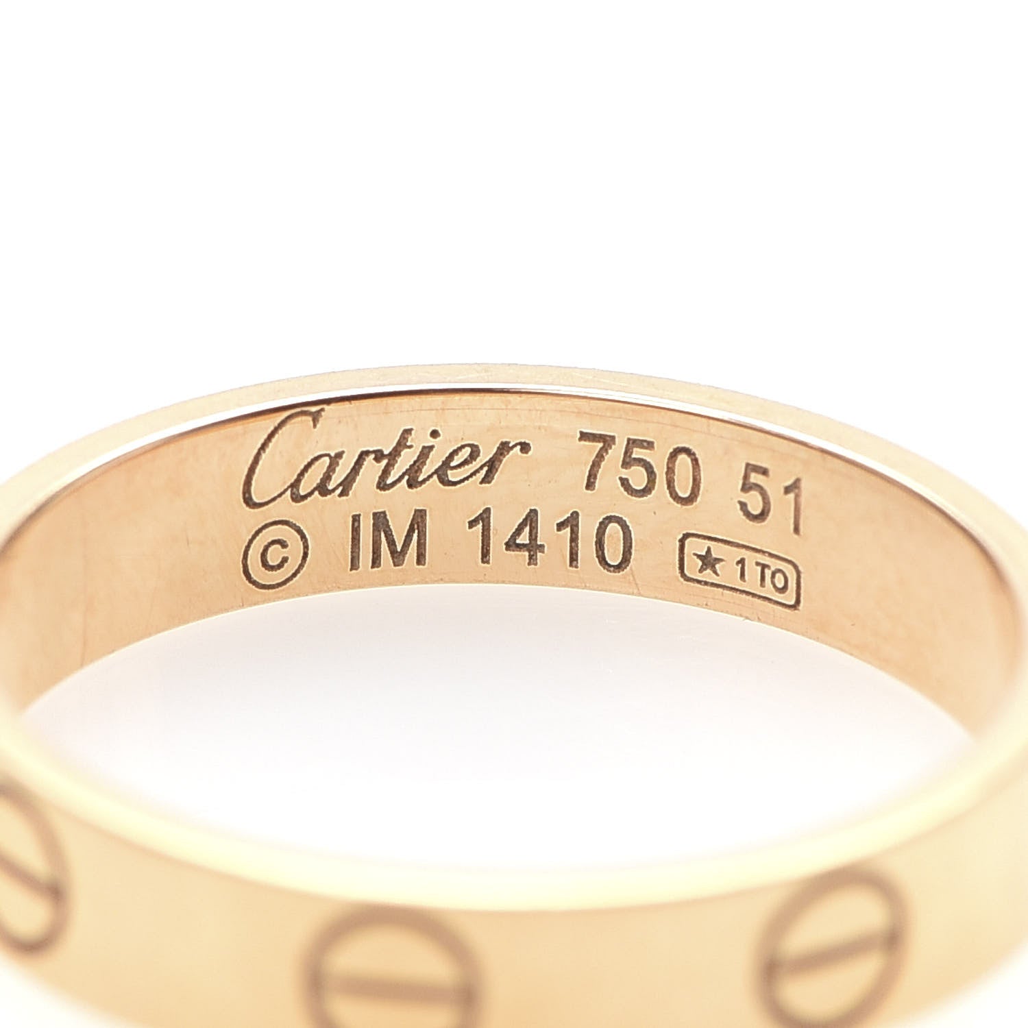 Cartier 18K Yellow Gold 3.5mm LOVE Wedding Band Ring 51 5.75 4 of 4