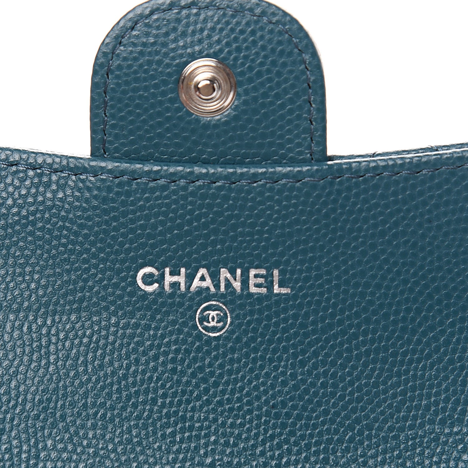 Chanel Caviar Quilted Flap Card Holder Dark Turquoise 5 of 8
