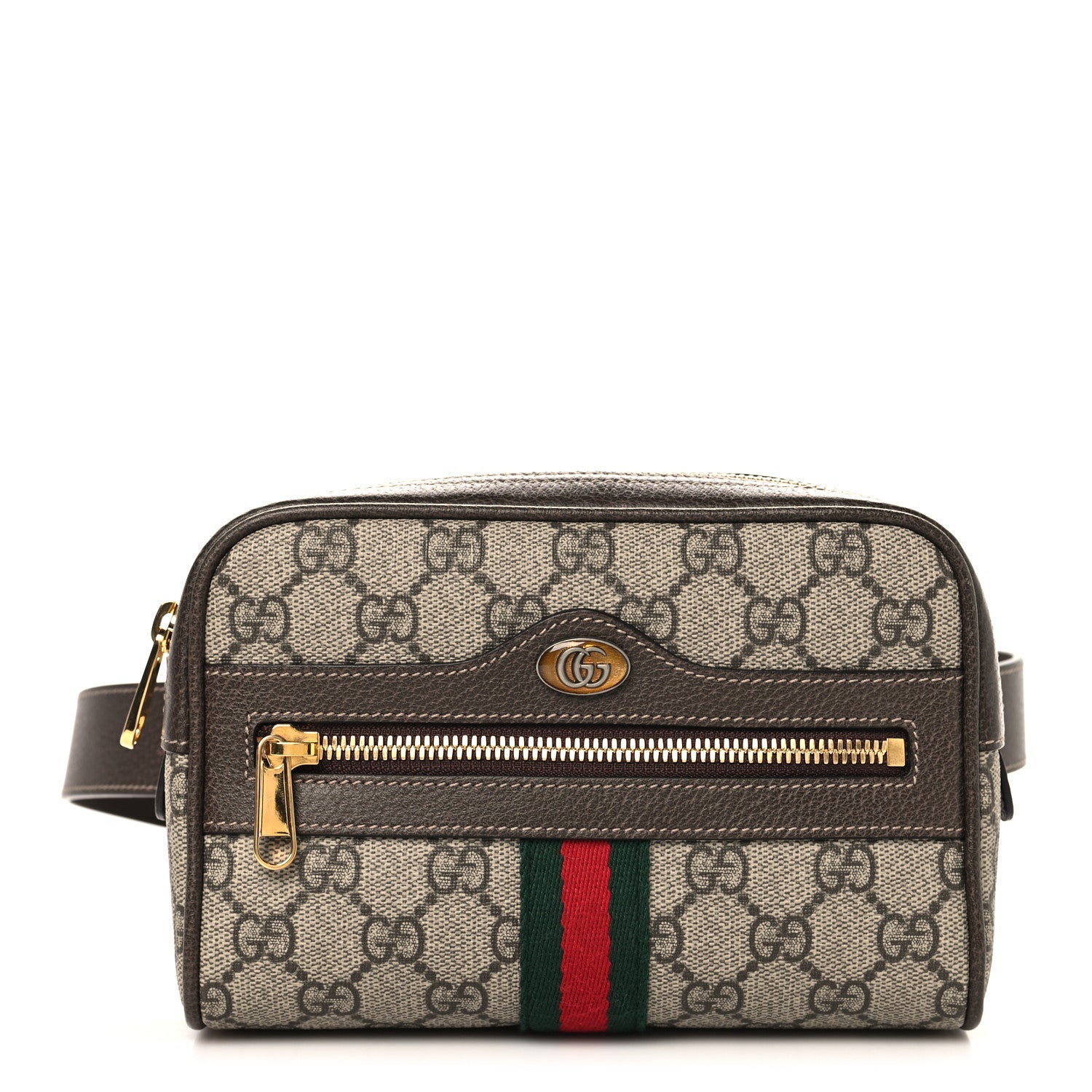 Gucci GG Supreme Monogram Web Small Ophidia Belt Bag 75 30 Dark Brown 1 of 11
