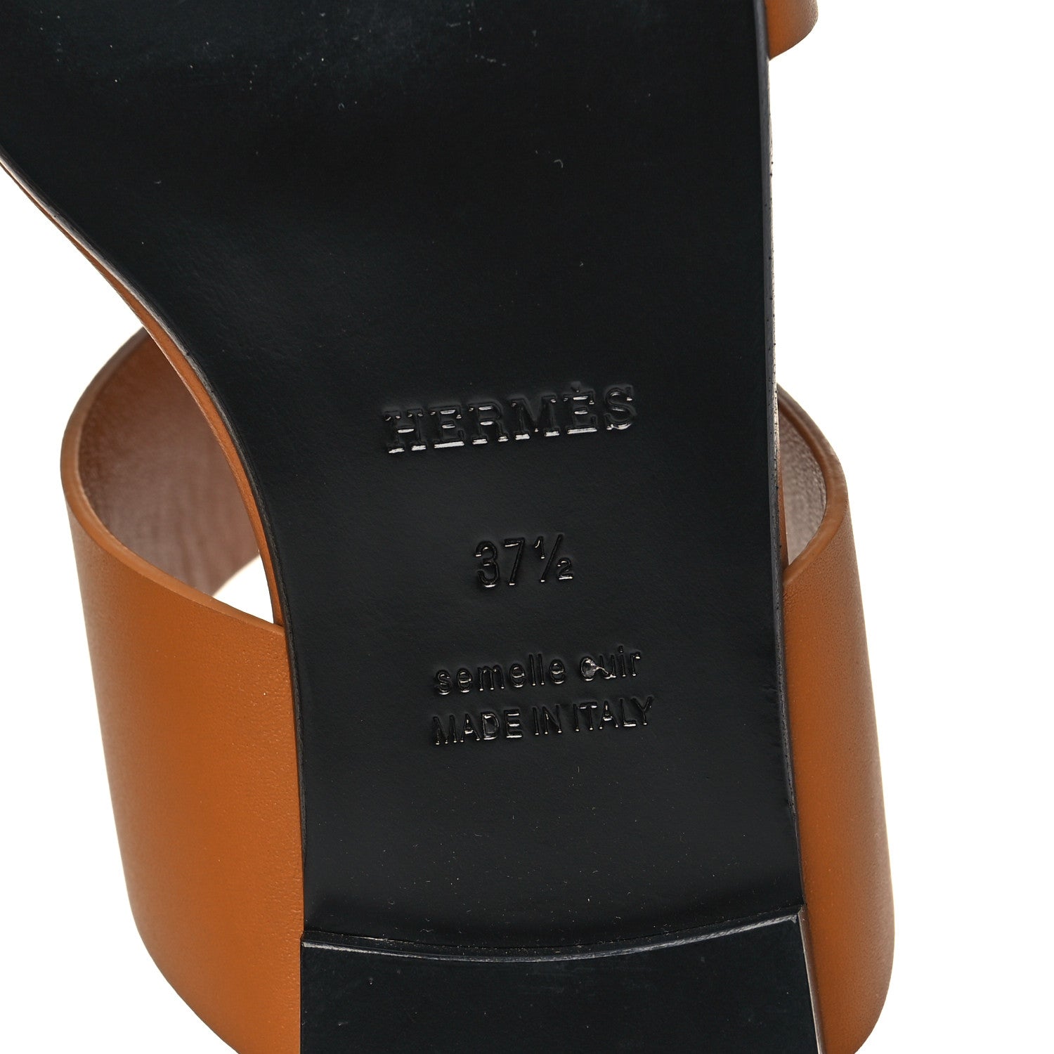 Hermes Calfskin Devise Sandals 37.5 Beige Dore 6 of 9