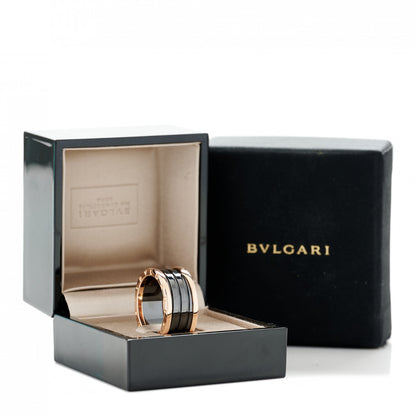 Bulgari 18K Rose Gold Black Ceramic B.Zero1 Four-Band Ring 65 11 6 of 7