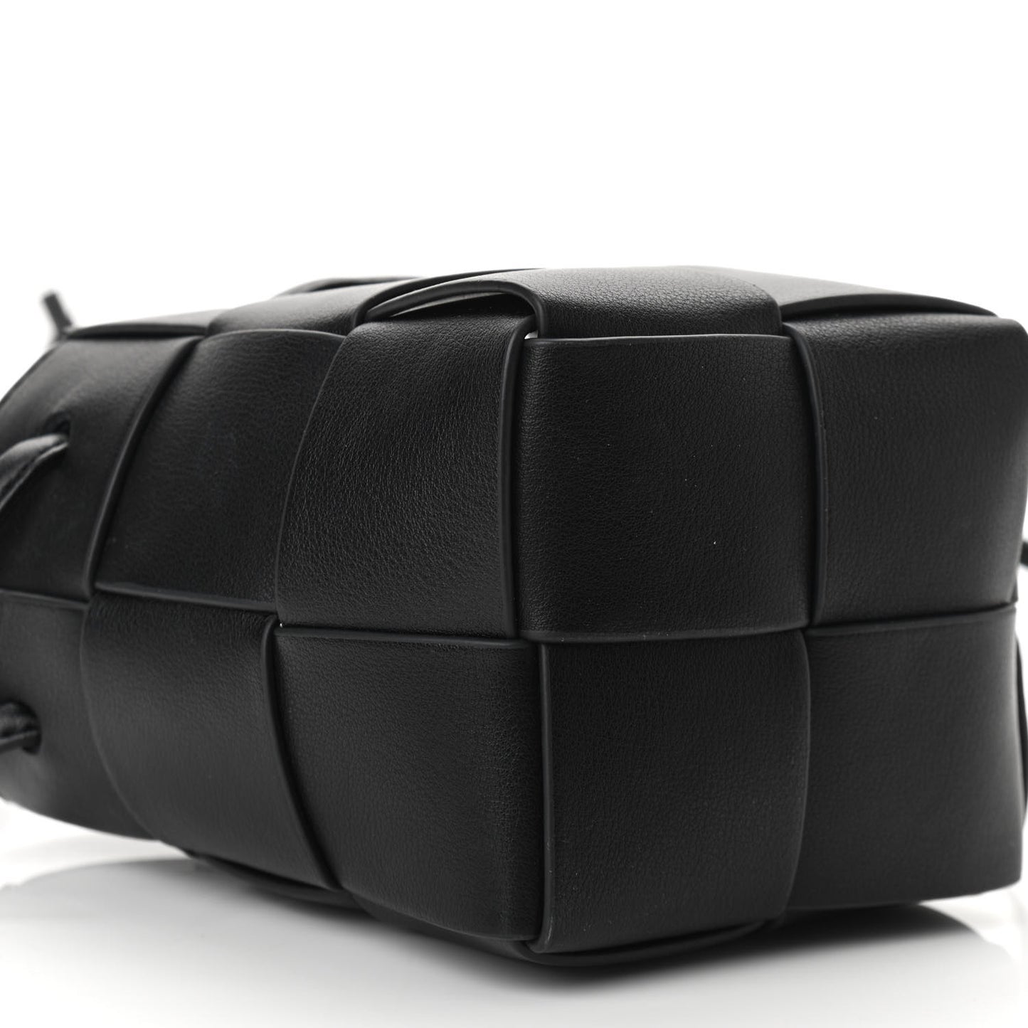 Nappa Maxi Intrecciato Mini Cassette Bucket Bag Black
