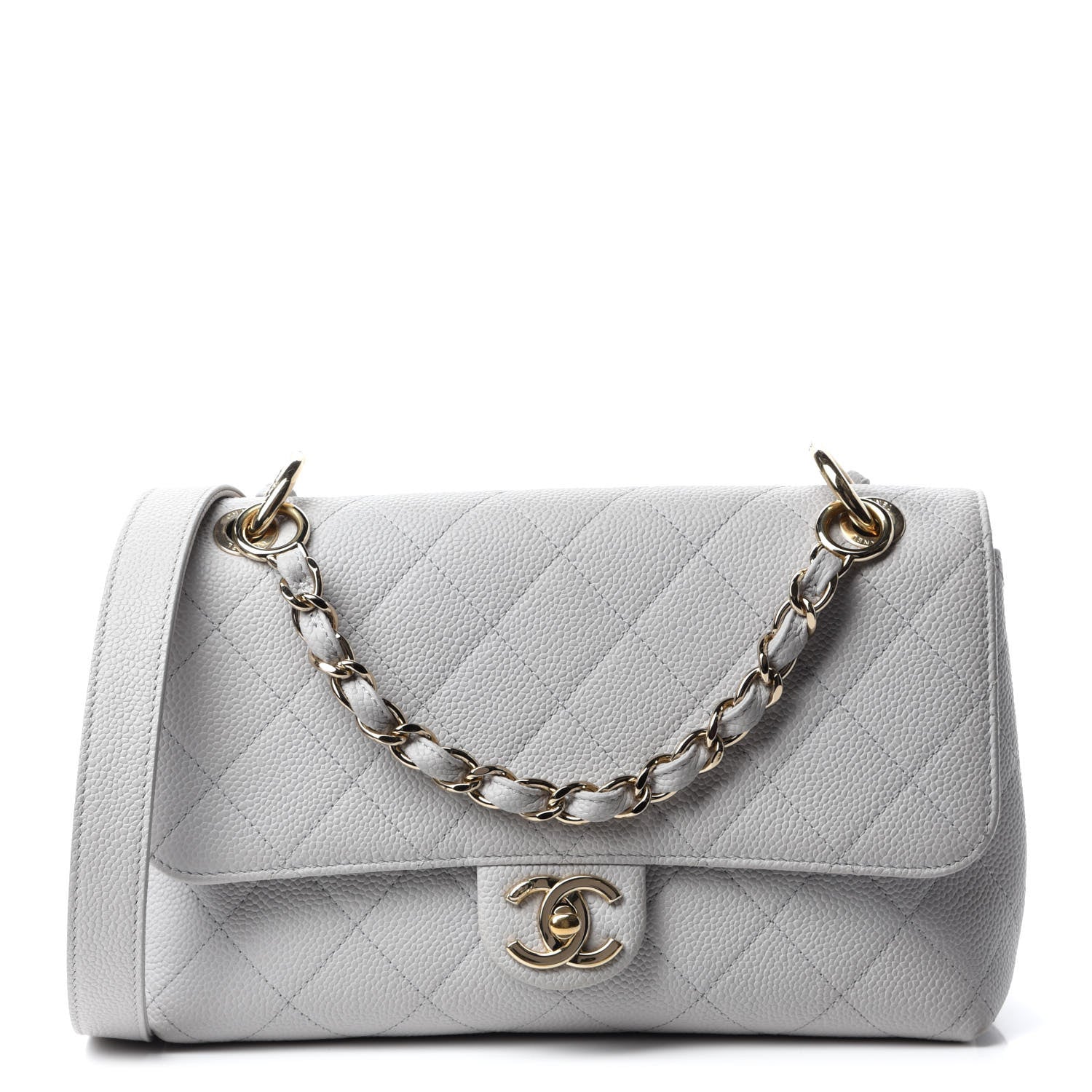 Chanel Caviar Quilted City Walk Flap Light Grey 1 of 15