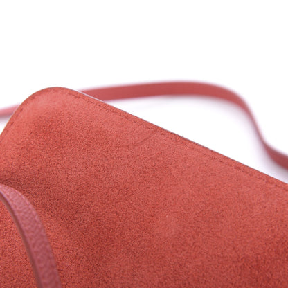 Celine Grained Shiny Calfskin Strap Clutch Scarlet 9 of 11