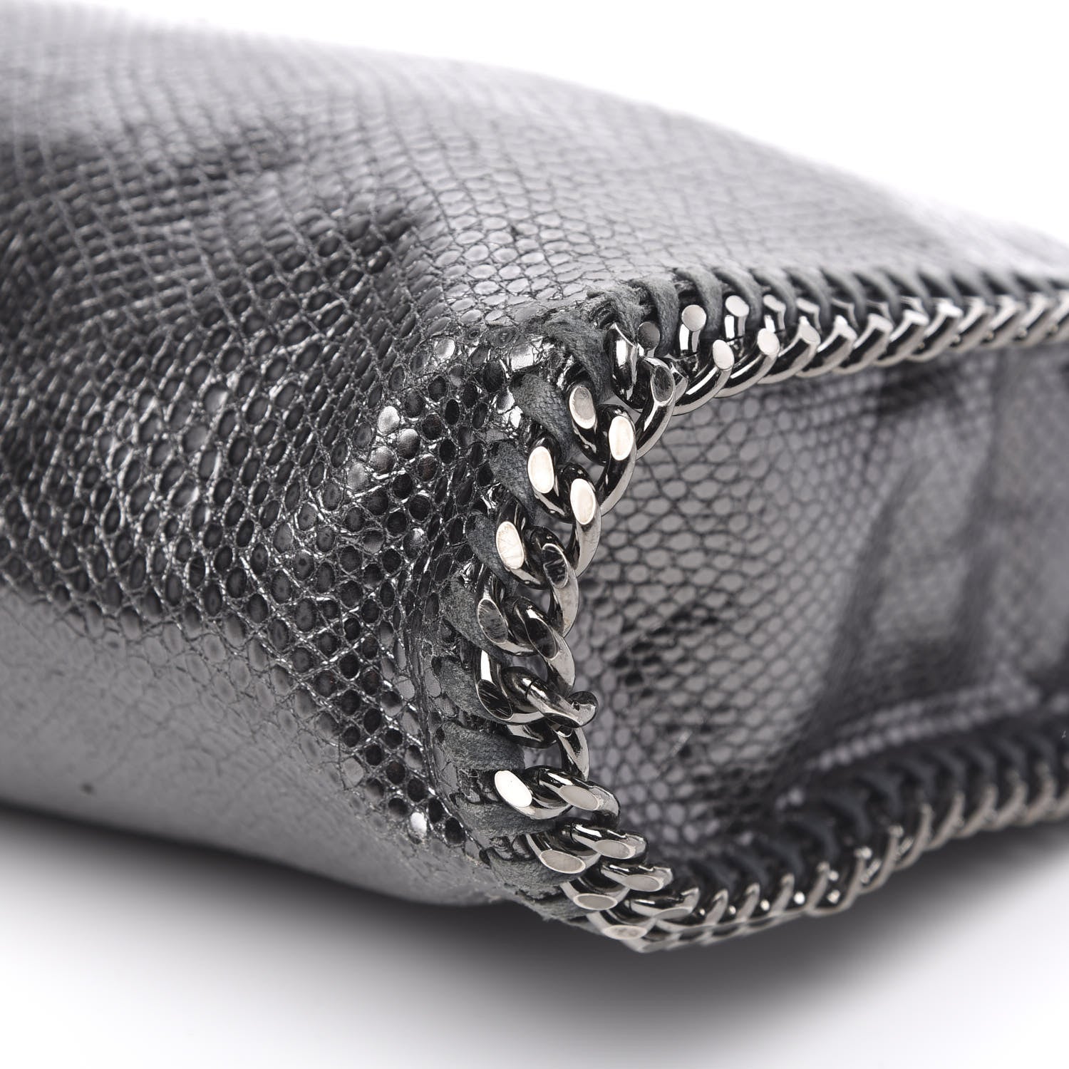 Stella McCartney Metallic Snake Print Small Falabella Tote Ruthenium 9 of 12