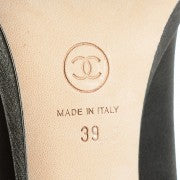 Chanel Metallic Calfskin Buffalo Cap Toe Pumps 39 Silver Black 6 of 14