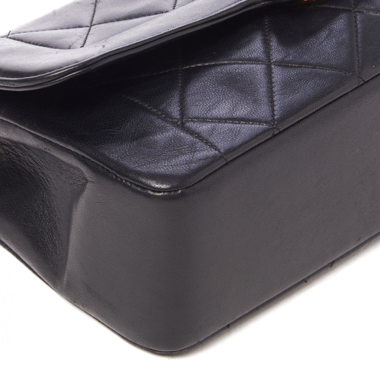 Lambskin Quilted Small Single Flap Black