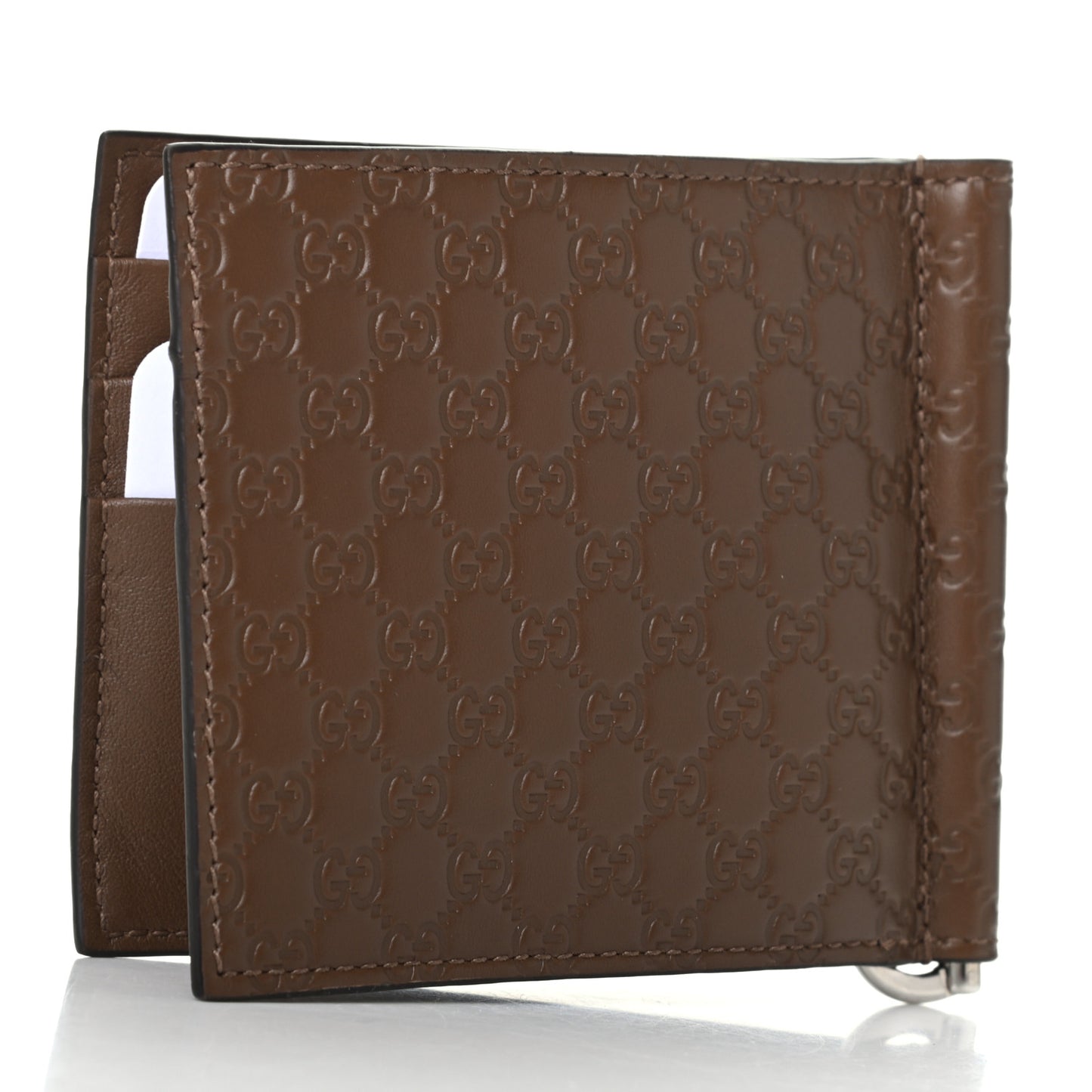 Microguccissima Bi-Fold Money Clip Wallet Acero
