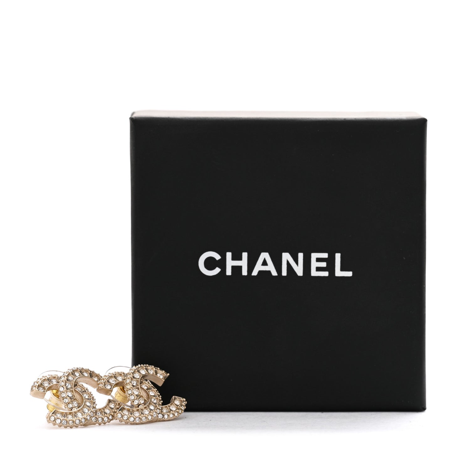 Crystal Timeless CC Earrings Light Gold