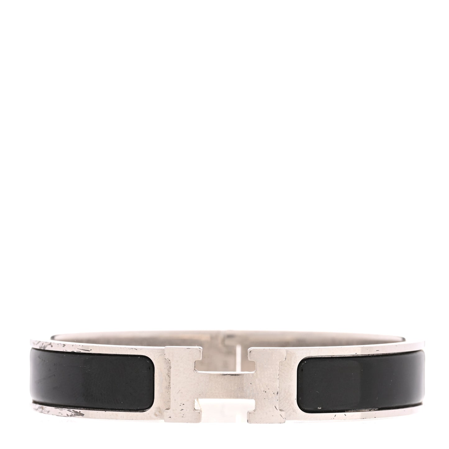 Enamel Narrow Clic Clac H Bracelet GM Black