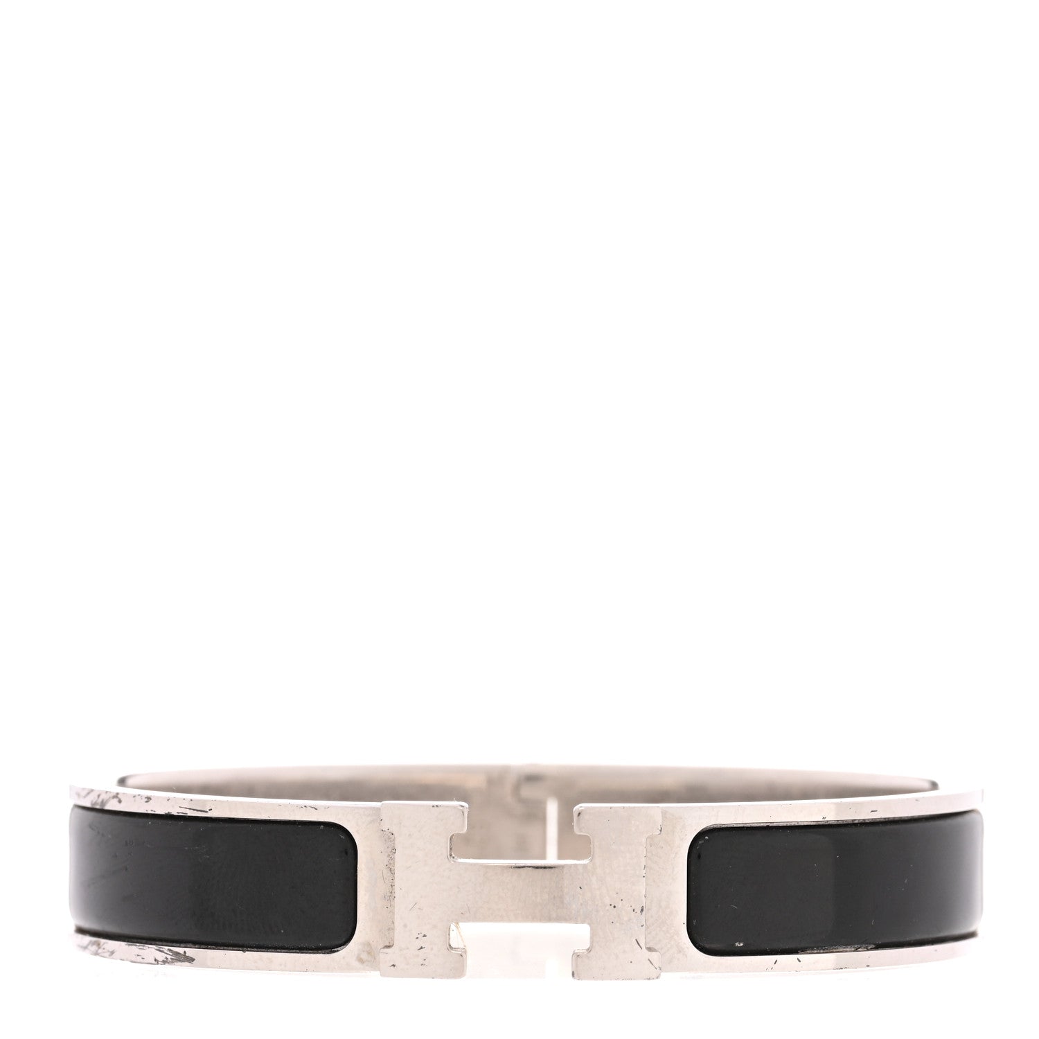 Hermes Enamel Narrow Clic Clac H Bracelet GM Black 1 of 5