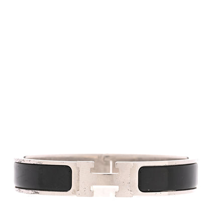 Hermes Enamel Narrow Clic Clac H Bracelet GM Black 1 of 5