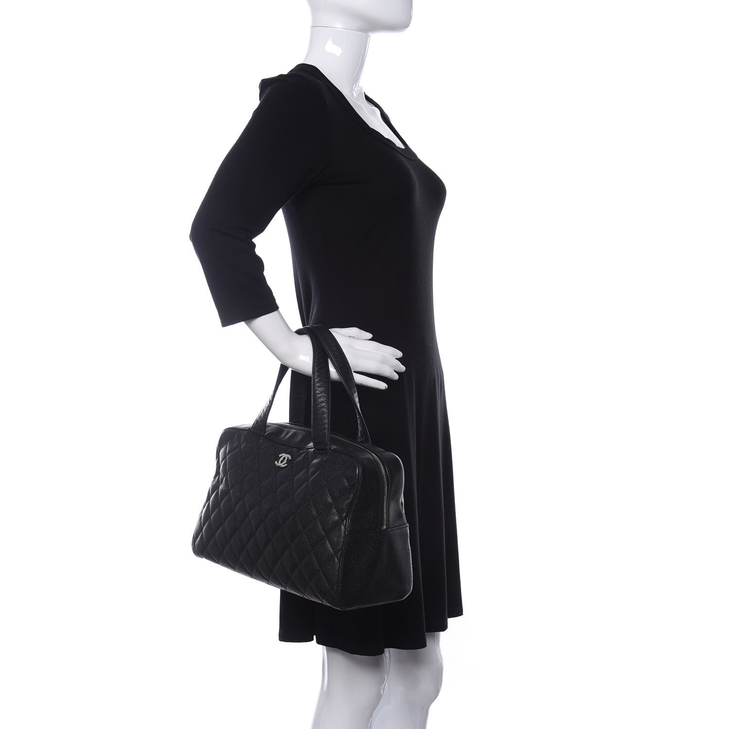 Chanel Caviar Quilted Bowler Black 2 of 11