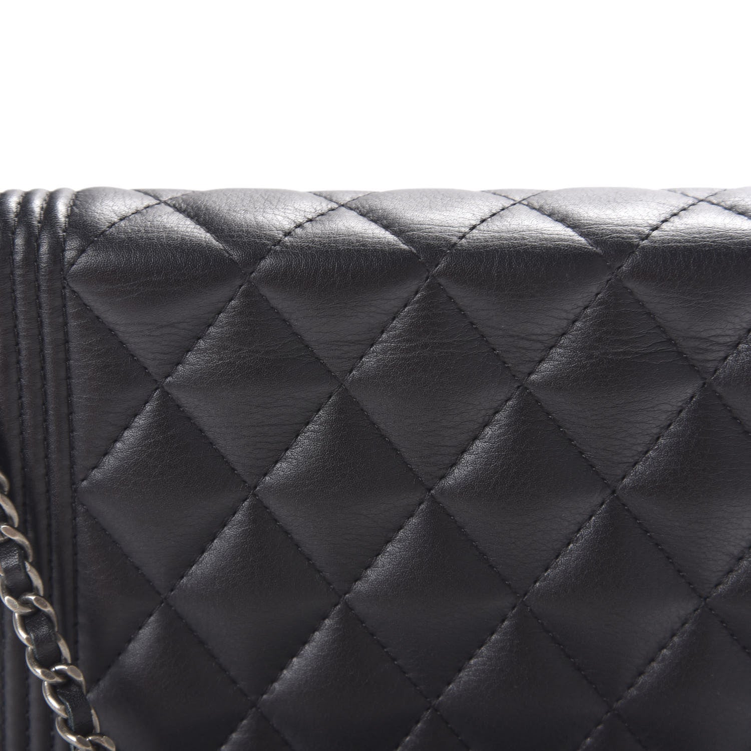 Chanel Calfskin Quilted Boy Wallet On Chain WOC Black 13 of 14