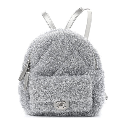 Chanel Lurex Knit Mini Pluto Glitter Backpack Grey 1 of 9