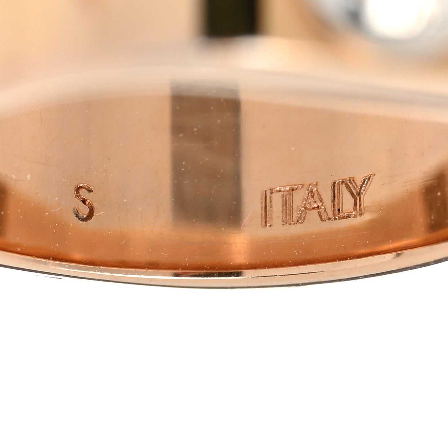 Brass Monogram Engraved Nanogram Ring S Pink Gold