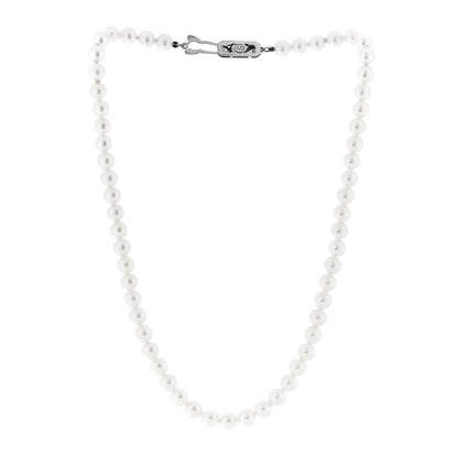 Mikimoto Sterling Silver Akoya Cultured Pearl 6mm Strand Necklace 15" 3 of 6