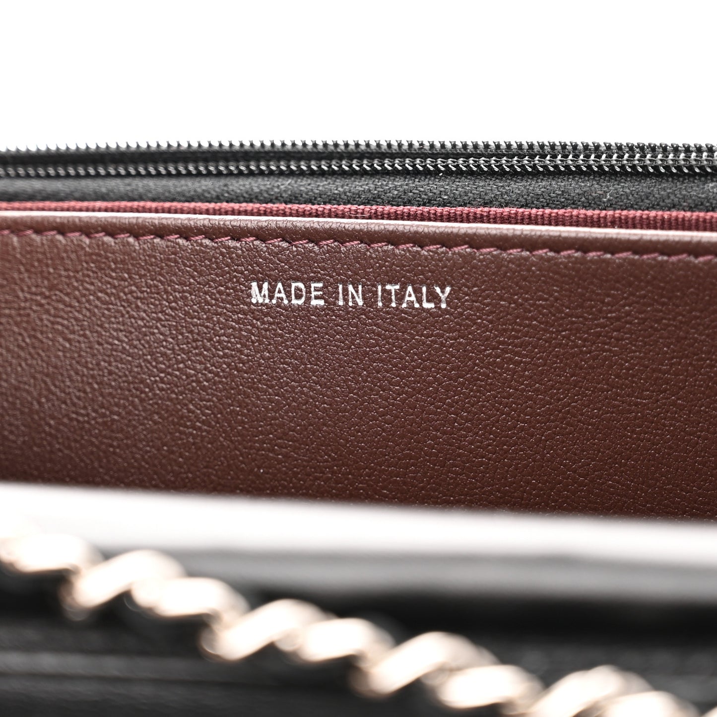 Lambskin Quilted Wallet On Chain WOC Black