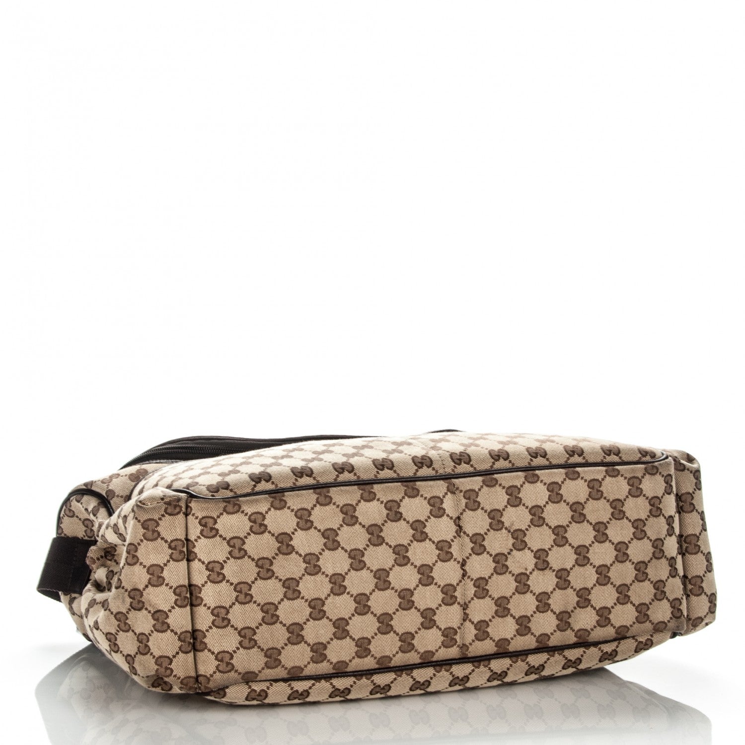 Gucci Monogram Natural Pigskin Large Diaper Bag Beige Ebony Cocoa Dark Chocolate 4 of 7