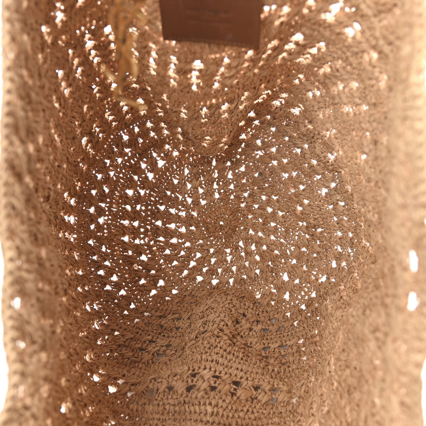 Raffia Calfskin Medium Panier Tote Naturel