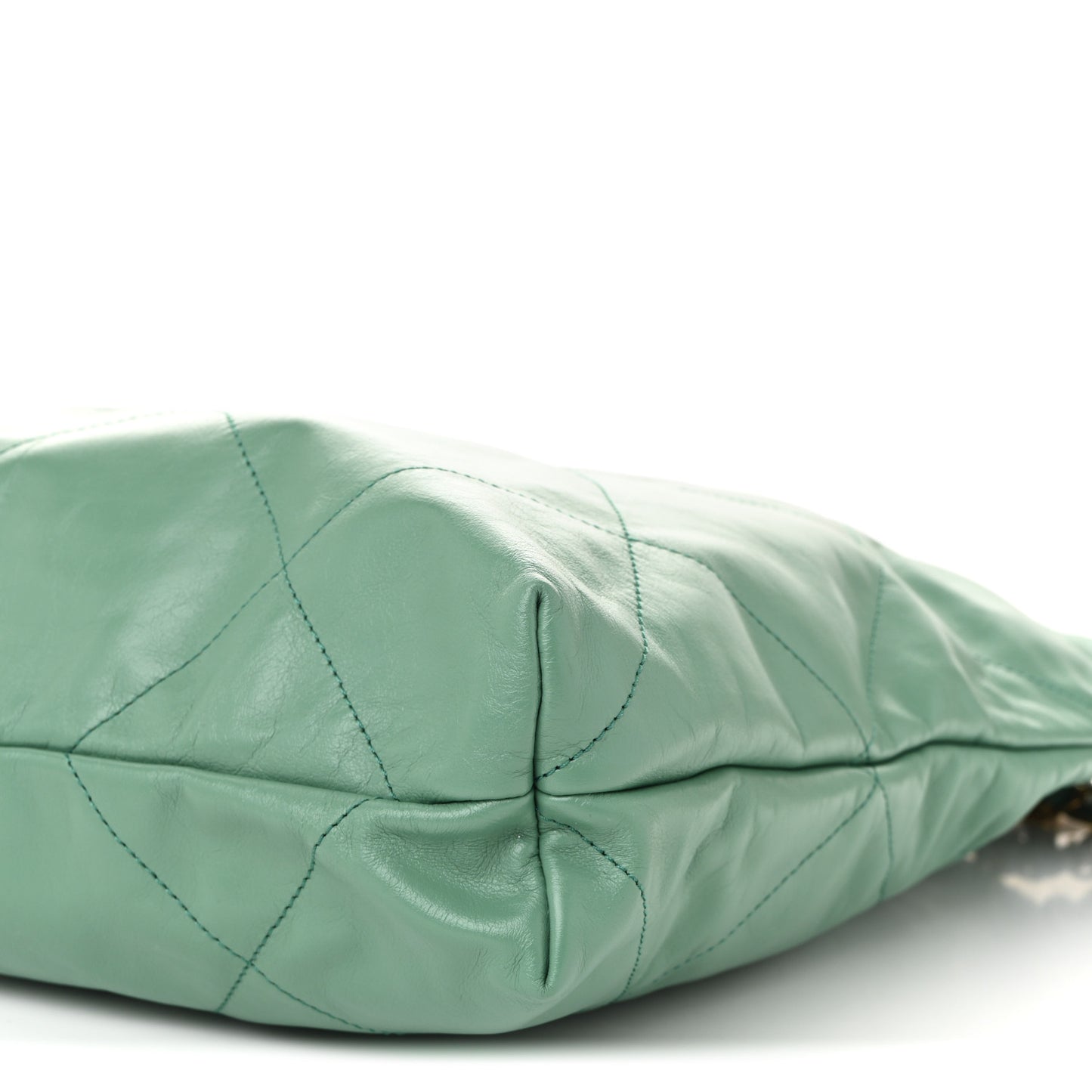 Shiny Calfskin Quilted Chanel 22 Light Green