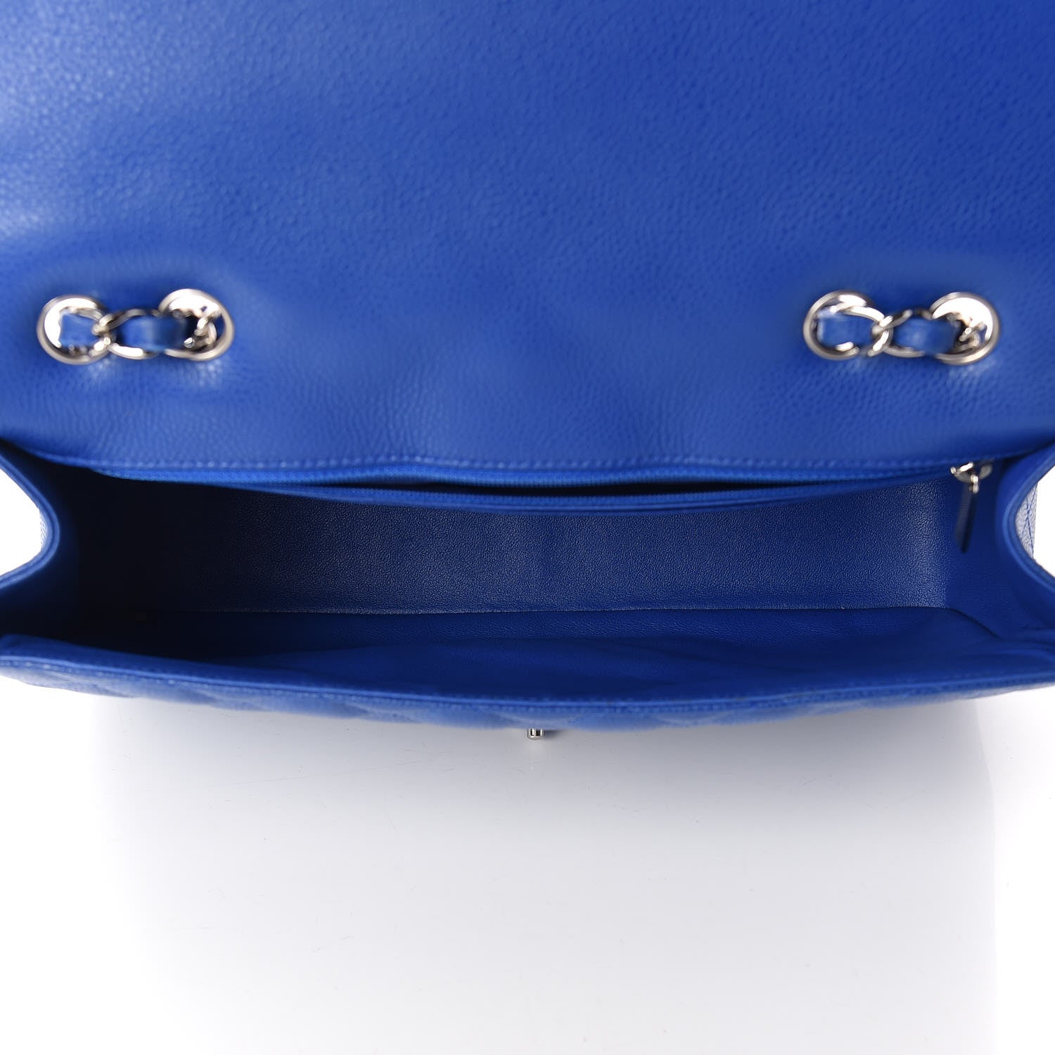 Chanel Caviar Quilted Jumbo Single Flap Blue 8 of 11