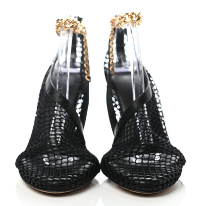 Bottega Veneta Mesh Nappa Chunky Chain Sandals 37.5 Black 2 of 7
