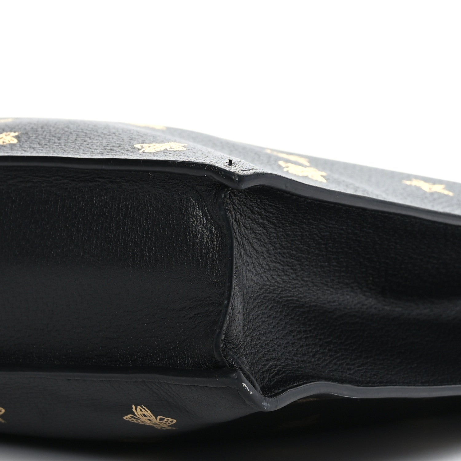 Gucci Grained Calfskin Bee Star Vertical Tote Black 9 of 9