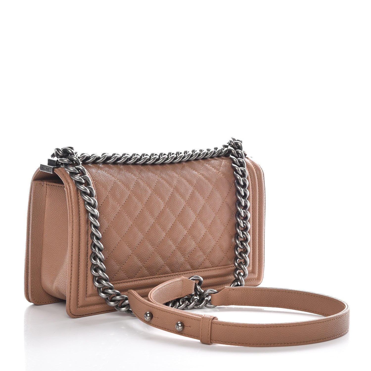 Chanel Caviar Quilted Medium Boy Flap Camel 3 of 13