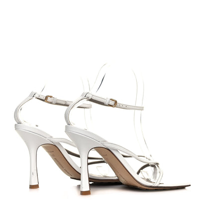 Bottega Veneta Lambskin Stretch Multi Strap 90mm Sandals 37.5 Optic White 4 of 13