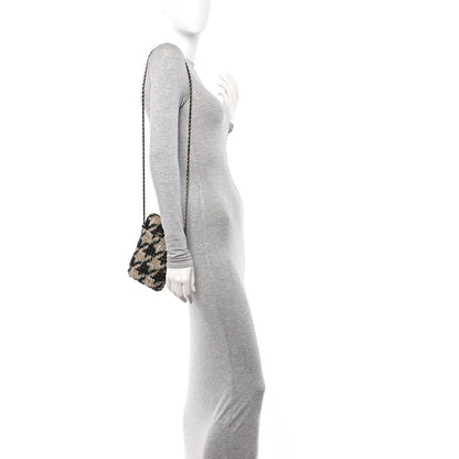 Chanel Tweed Chain Around Phone Holder Beige Black 2 of 10