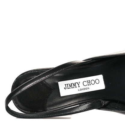 Jimmy Choo Nappa Lev 95 Peep Toe Slingback Pumps 39.5 Black 8 of 10