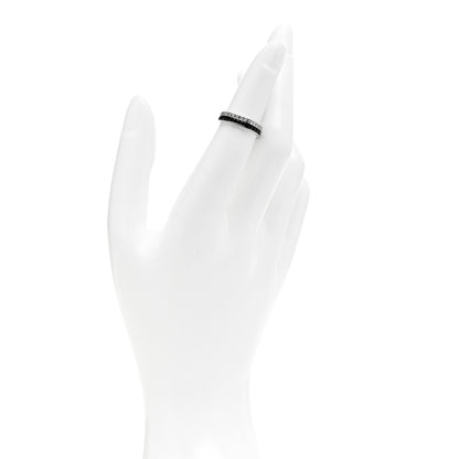 Boucheron 18K White Gold PVD Diamond Quatre Black Edition Wedding Band Ring 48 4.5 2 of 6