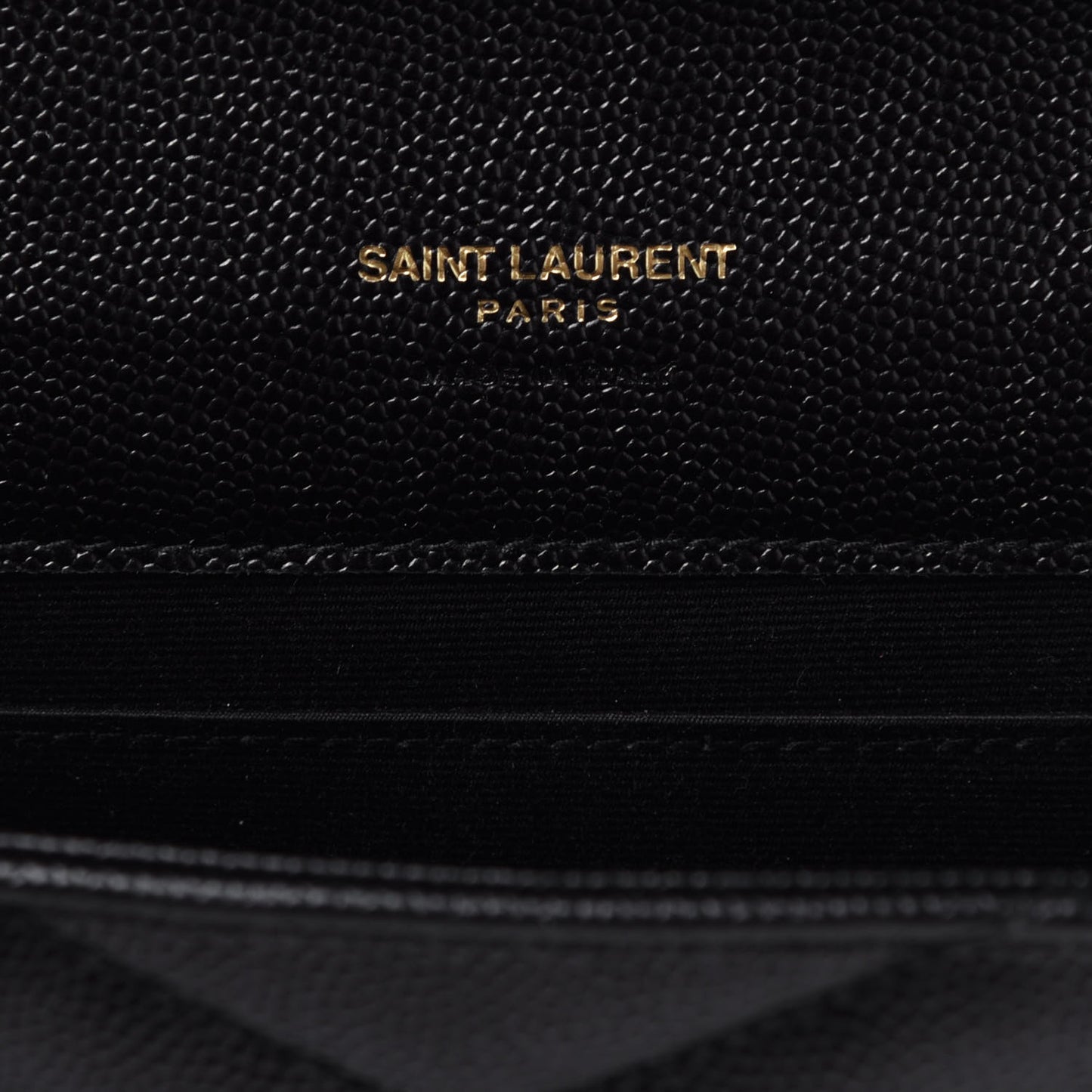 Grain De Poudre Matelasse Chevron Monogram Envelope Clutch Black