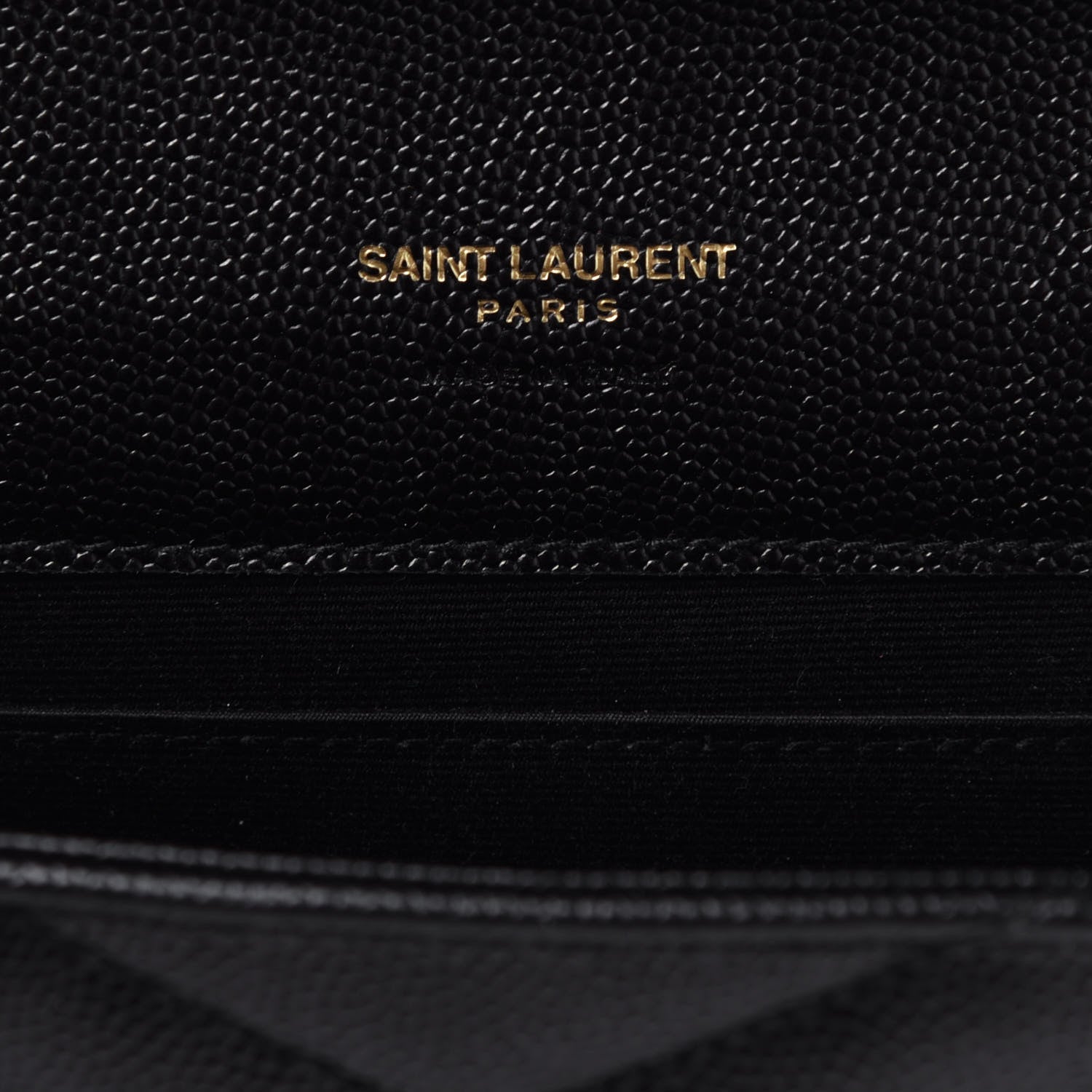 Saint Laurent Grain De Poudre Matelasse Chevron Monogram Envelope Clutch Black 6 of 7